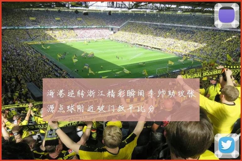 海港逆转浙江精彩瞬间李帅助攻张源点球附近破门扳平比分